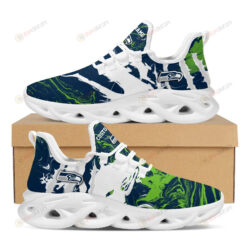 Seattle Seahawks Logo Slick Pattern Custom Name 3D Max Soul Sneaker Shoes