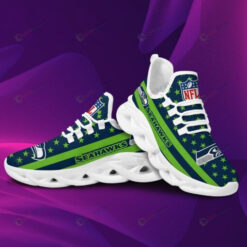 Seattle Seahawks Logo Star Pattern 3D Max Soul Sneaker Shoes