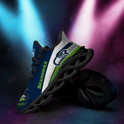 Seattle Seahawks Logo Torn Pattern 3D Max Soul Sneaker Shoes