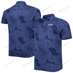 Seattle Seahawks Men Polo Shirt Floral Flowers Pattern Printed - Navy