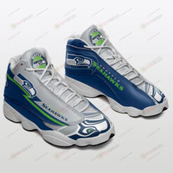 Seattle Seahawks Pattern Air Jordan 13 Shoes Sneakers In Blue And Gray