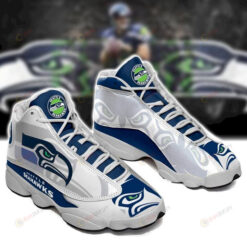 Seattle Seahawks Pattern Air Jordan 13 Shoes Sneakers In Gray And Blue