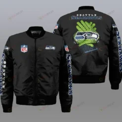 Seattle Seahawks Team Logo Bomber Jacket - Black