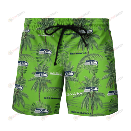 Seattle Seahawks Tropical Palm Tree Hawaiian Short Summer Shorts Men Shorts - Print Shorts