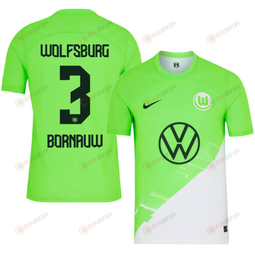 Sebastiaan Bornauw 3 VfL Wolfsburg 2023-24 Home Men Jersey - Green