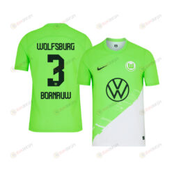 Sebastiaan Bornauw 3 VfL Wolfsburg 2023-24 Home YOUTH Jersey - Green
