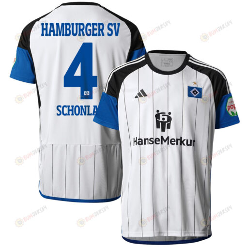 Sebastian Schonlau 4 Hamburger SV 2023-24 Home Men Jersey - White