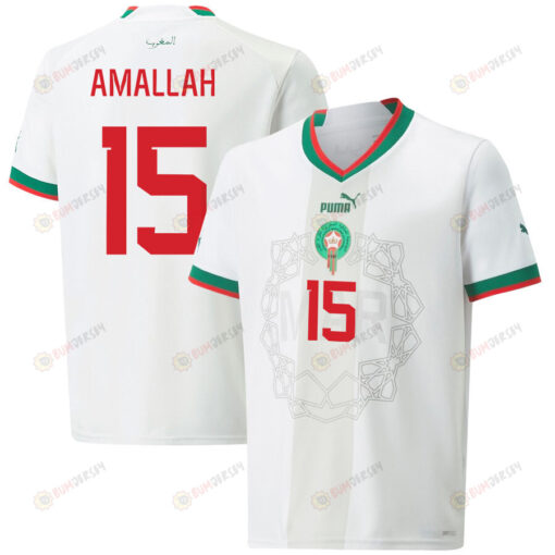 Selim Amallah 15 Morocco National Team 2022-23 Qatar World Cup Men Away Jersey - White