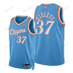 Semi Ojeleye Clippers 2022 City Edition Blue 37 Jersey 75th Diamond Badge - Men Jersey