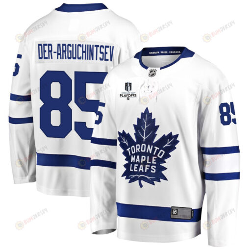 Semyon Der-Arguchintsev 85 Toronto Maple Leafs Stanley Cup 2023 Playoffs Patch Away Breakaway Men Jersey - White