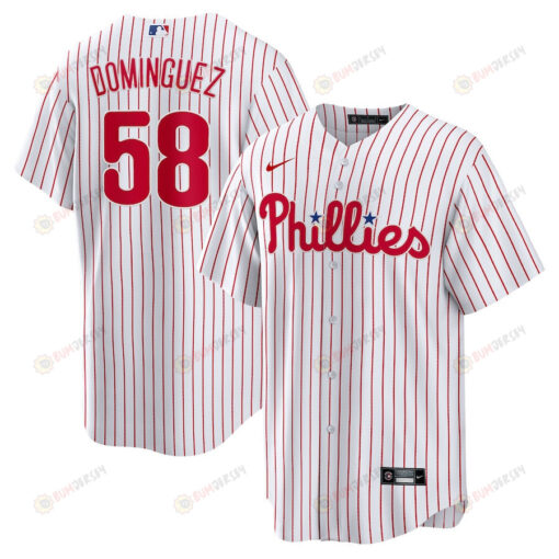 Seranthony Dom?nguez 58 Philadelphia Phillies Men Jersey - White