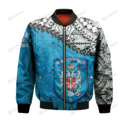 Serbian White Eagles FC Bomber Jacket 3D Printed Grunge Polynesian Tattoo