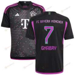 Serge Gnabry 7 Bayern Munich 2023/24 Away Youth Jersey - Black