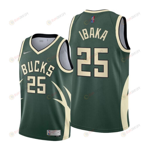 Serge Ibaka 25 Milwaukee Bucks Earned Edition Green Jersey 2022 Trade - Men Jersey