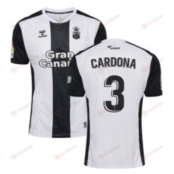 Sergi Cardona 3 UD Las Palmas 2022-23 Away Jersey - Black/White