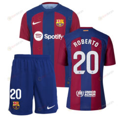 Sergi Roberto 20 Barcelona 2023/24 Home Kit Men Jersey - Blue/Scarlet