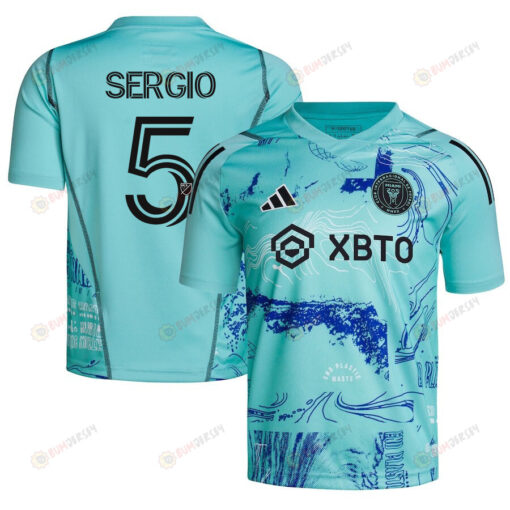 Sergio Busquets 5 Inter Miami FC 2023 One Planet Youth Jersey - Green