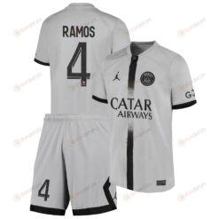 Sergio Ramos 4 Paris Saint-Germain Away Kit 2022-23 Youth Jersey - Black