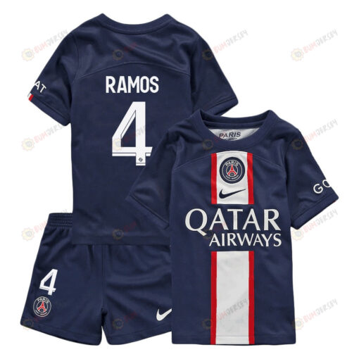Sergio Ramos 4 Paris Saint-Germain Home Kit 2022-23 Youth Jersey - Blue
