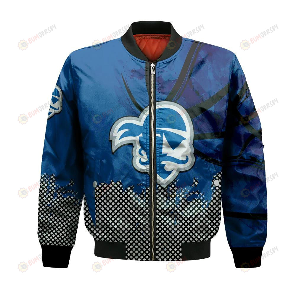 Seton Hall Pirates Bomber Jacket 3D Printed Basketball Net Grunge Pattern