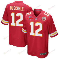 Shane Buechele 12 Kansas City Chiefs Super Bowl LVII Champions 3 Stars Men's Jersey - Red