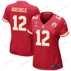 Shane Buechele 12 Kansas City Chiefs Super Bowl LVII Champions 3 Stars WoMen's Jersey - Red