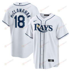 Shane McClanahan 18 Tampa Bay Rays Home Team Men Jersey - White