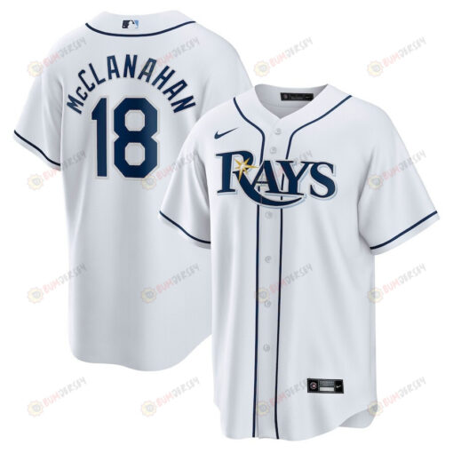 Shane McClanahan 18 Tampa Bay Rays Home Team Men Jersey - White