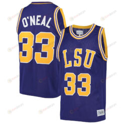 Shaquille O'Neal 33 LSU Tigers Original Retro Brand Alumni Basketball Men Jersey - Purple