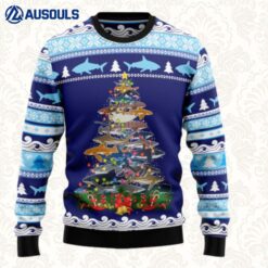 Shark Christmas Tree Ugly Sweaters For Men Women Unisex