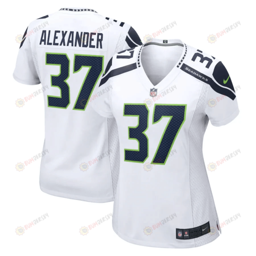 Shaun Alexander 37 Seattle Seahawks Women's Retired Game Jersey - White