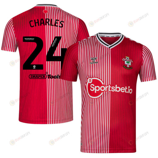 Shea Charles 24 Southampton FC 2023/24 Home Men Jersey - Red