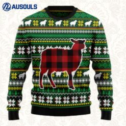 Sheep Red Plaid Ugly Sweaters For Men Women Unisex