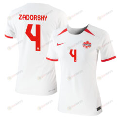 Shelina Zadorsky 4 Canada Women's National Team 2023-24 World Cup Away Women Jersey