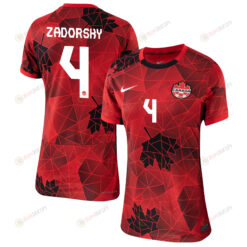 Shelina Zadorsky 4 Canada Women's National Team 2023-24 World Cup Home Women Jersey