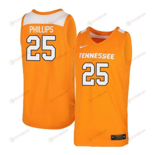 Shembari Phillips 25 Tennessee Volunteers Elite Men Jersey Basketball - Orange White
