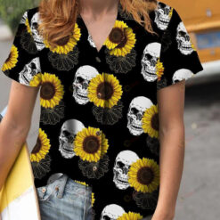 Shop Skull Sunflower Hawaiian Shirt In Black