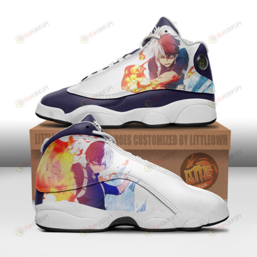 Shoto Todoroki Shoes My Hero Academia Anime Air Jordan 13 Shoes Sneakers