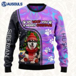Siberian Husky Hologram Color Ugly Sweaters For Men Women Unisex