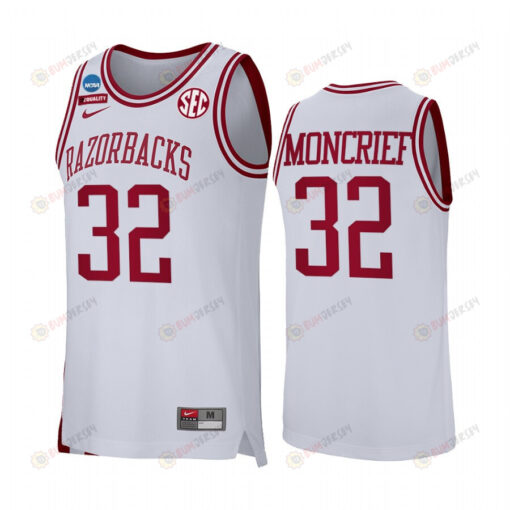 Sidney Moncrief 32 Arkansas Razorbacks White Jersey Retro Basketball Alumni