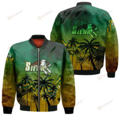 Siena Saints Bomber Jacket 3D Printed Coconut Tree Tropical Grunge