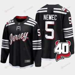 Simon Nemec 5 New Jersey Devils Alternate 40th Anniversary Black Jersey