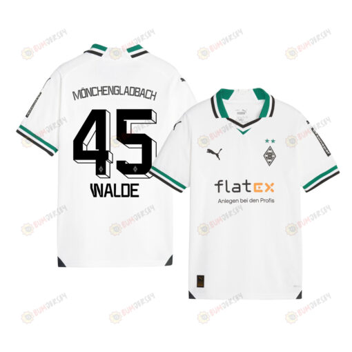 Simon Walde 45 Borussia M?nchengladbach 2023-24 Home YOUTH Jersey - White