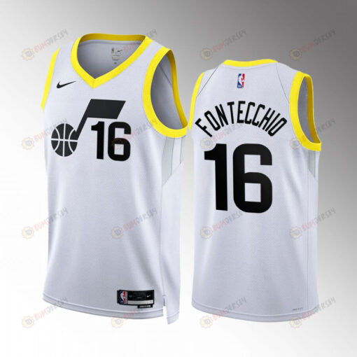 Simone Fontecchio 16 2022-23 Utah Jazz White Association Edition Jersey Remix