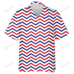 Simple Zigzag Pattern By American Flag Colors Hawaiian Shirt