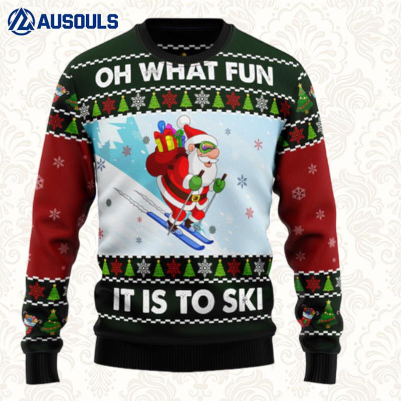 Skiing Oh What Fun Ugly Sweaters For Men Women Unisex