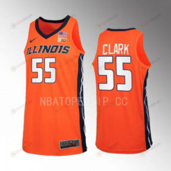 Skyy Clark 55 Illinois Fighting Illini Uniform Jersey 2022-23 Basketball Orange
