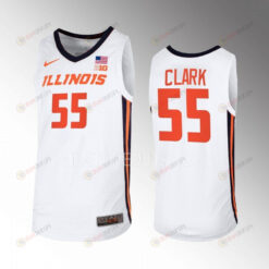 Skyy Clark 55 Illinois Fighting Illini White Jersey 2022-23 Home Basketball