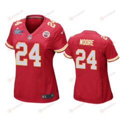 Skyy Moore 24 Kansas City Chiefs Super Bowl LVII Game Jersey - Women Red