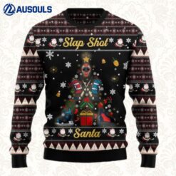 Slap Shot Santa Christmas Ugly Sweaters For Men Women Unisex